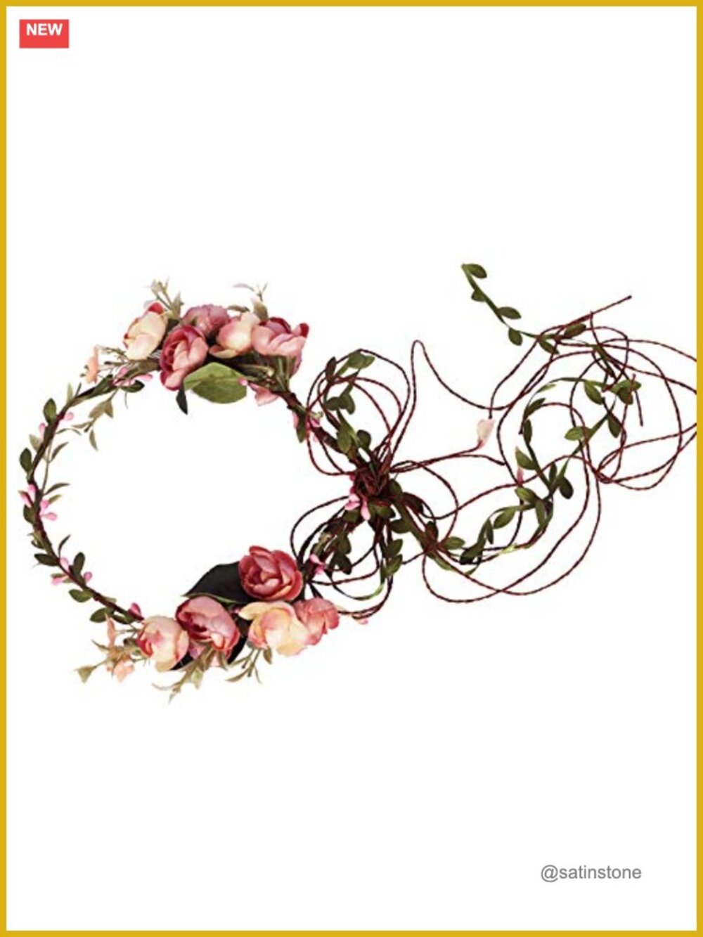 Boho Flower Crown Headband Floral Halo Headpiece for Women